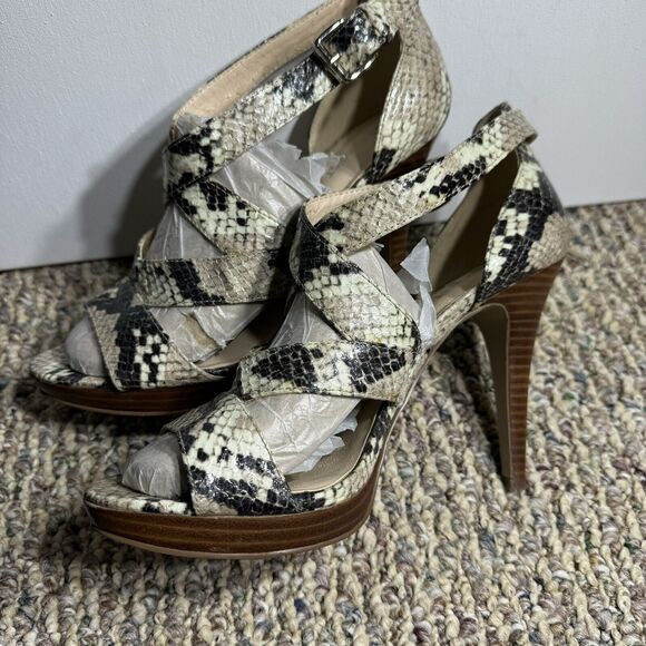 Nine West Womens’s Snakeskin Strappy Platform Sandal Heels Size 10 - Picture 6 of 12